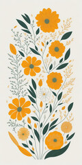Spring yellow flowers. AI generated illustration