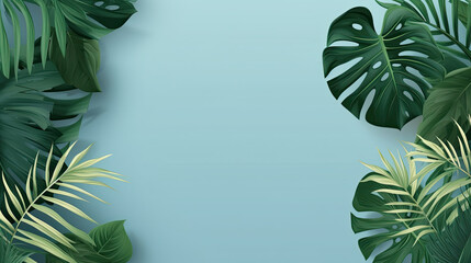 tropical leaves on isolated background ,Generative AI