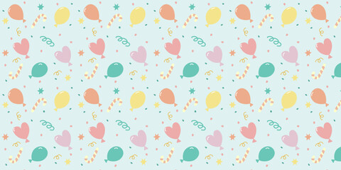 Seamless pattern vector background sun, heart, stars, flowers, lips, romance, valentine, childish. eps10 vector	
