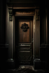 Fototapeta na wymiar big old wooden door interior