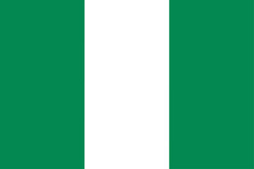 Obraz premium Nigerian flag. Flag of Nigeria in design shape
