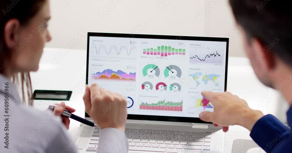 Aufkleber Two Analyst Using KPI Dashboard