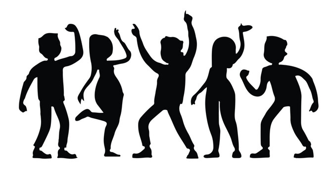 silhouettes of people dancing.