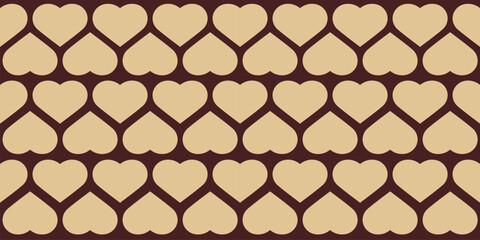 Seamless abstract yellow heart and Brown background