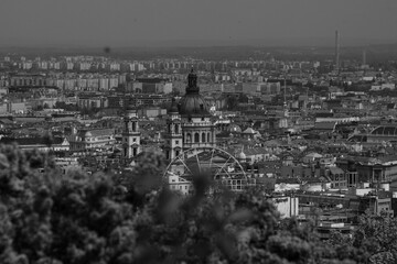 Panoramic view of Budapest during spring time
