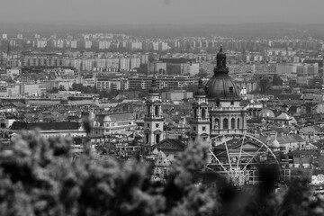 Panoramic view of Budapest during spring time