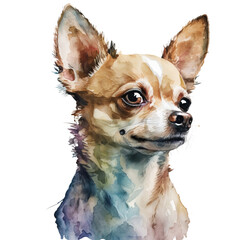 Chihuahua dog portrait, PNG background