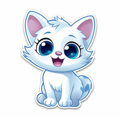 Fototapeta na wymiar sticker imagecat,logo cat,cute cat cartoon.