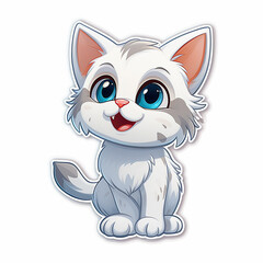 sticker imagecat,logo cat,cute cat cartoon.