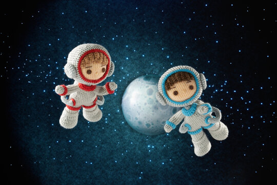 あみぐるみ人形　宇宙飛行士イメージ