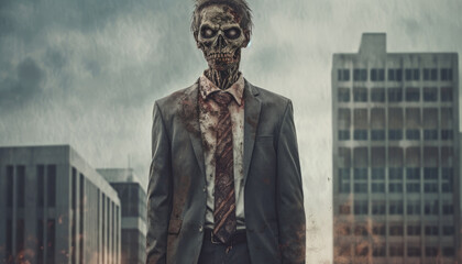 zombie business man . Generative AI