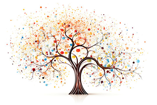 Beautiful stylish graphic tree. Created with Generative AI technology.