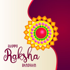 Happy Raksha Bandhan Vector Illustration Hand Draw Creative Design Red & White Background Rakshasutra with typography