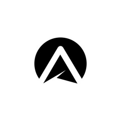 logo A abstrack colaboration montain collor black