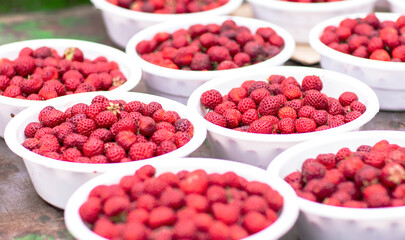 Sweet ripe pinkish red strawberry