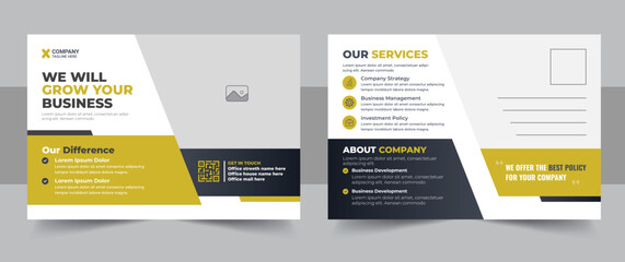 Creative modern corporate business postcard EDDM design template, amazing and modern postcard design, stylish corporate postcard design