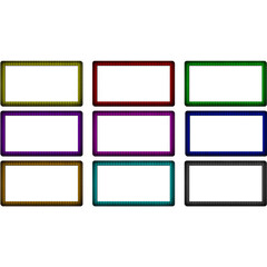 Assorted Colored Diamond Pattern Rectangle Video Frames 9 Pack