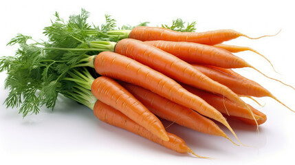 Bunch of carrots isolated on white background