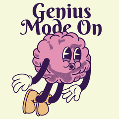 Genius Mode On With Brain Groovy Character