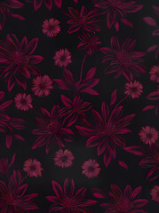 Papercut flowers on dark garden background.