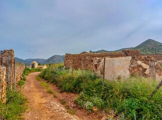 Fototapeta premium stone ruined mansion 