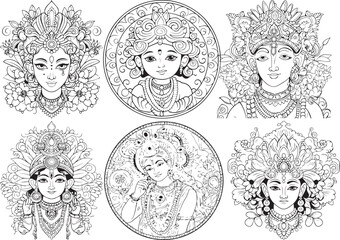 Hindu god little krishna group images