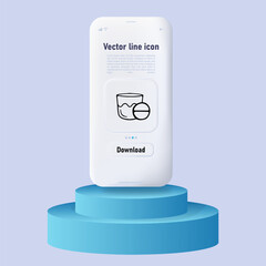 Water glass icon representing a glass filled with water. Refreshing, hydration. Glassmorphism style. Ui phone app