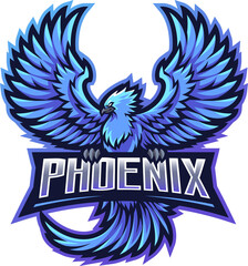 Blue phoenix esport mascot © Visink.art