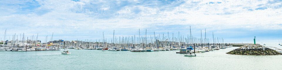 Fototapeta premium Panoramic view of the Port des Minimes marina in La Rochelle, France