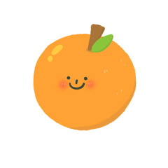 kawaii orange fruit illustration