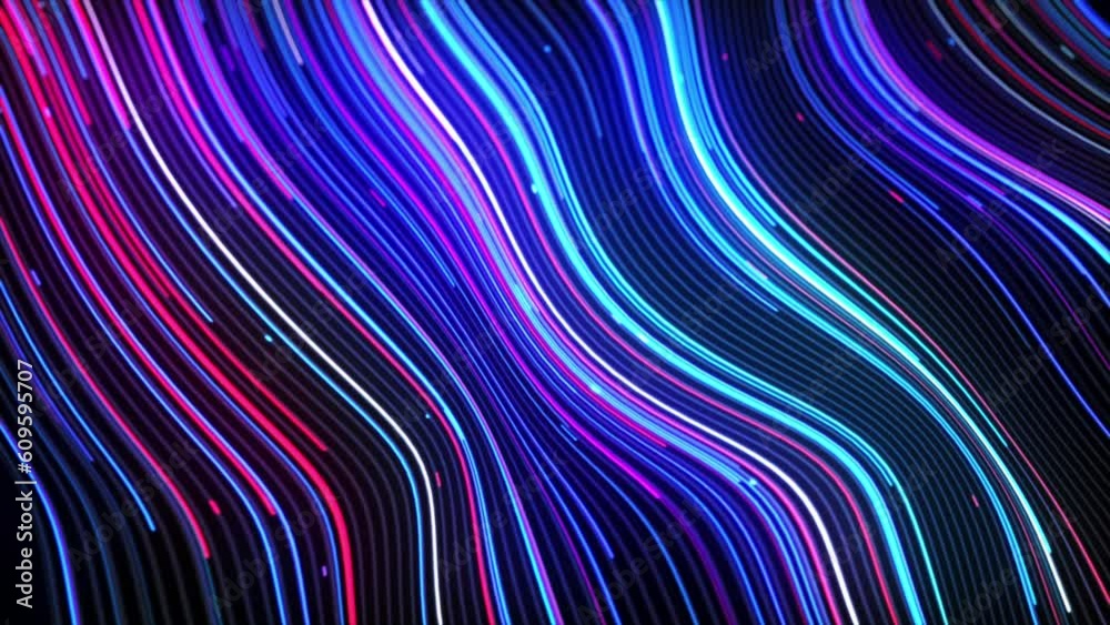 Poster abstract colorful flowing lines in curve shape futuristic background, seamless loop 4k background, f