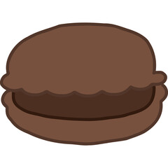 chocolate macaron hand draw