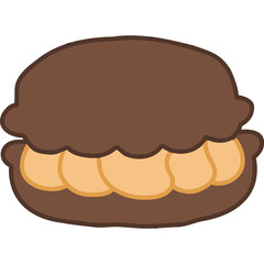 chocolate macaron hand draw