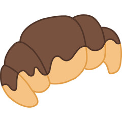 chocolate croissant hand draw