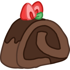 chocolate roll cake hand draw