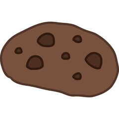chocolate chip cookie hand draw