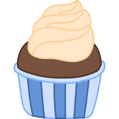 chocolate cupcake hand draw