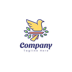 Fototapeta premium Bird Line Color Logo Template Vector Design ,Modern and Creative Concept Suitable for Your Business
