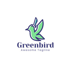 Bird Line Color Logo Template Vector Design ,Modern and Creative Concept Suitable for Your Business