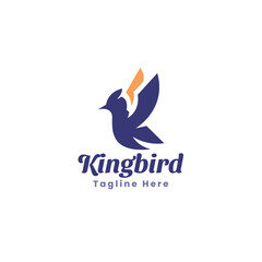 Bird Solid Flat Logo Template Vector Design ,Modern and Creative Concept Suitable for Your Business