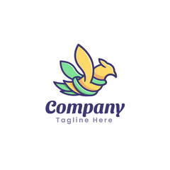 Bird Line Color Logo Template Vector Design ,Modern and Creative Concept Suitable for Your Business