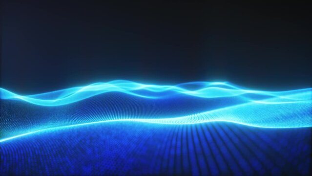 Blue Digital Wave Artificial Intelligence Concept