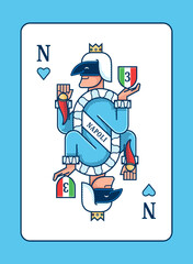 Naples joker card with Italy flag