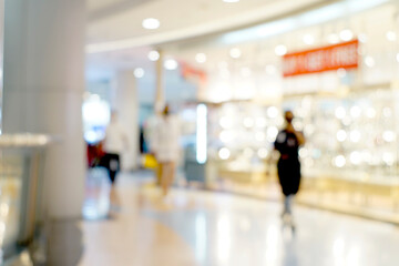 In the mall, blurred