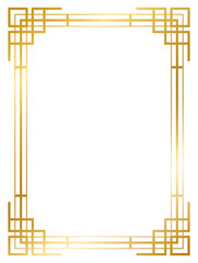  Art Deco gold frame vintage frame line geometric wedding label card frame png transparent background
