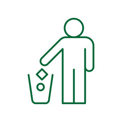 Garbage disposal, Do not litter sign, Keep clean, Prohibition icon sticker for area places, Isolated on white background, Flat design vector illustration