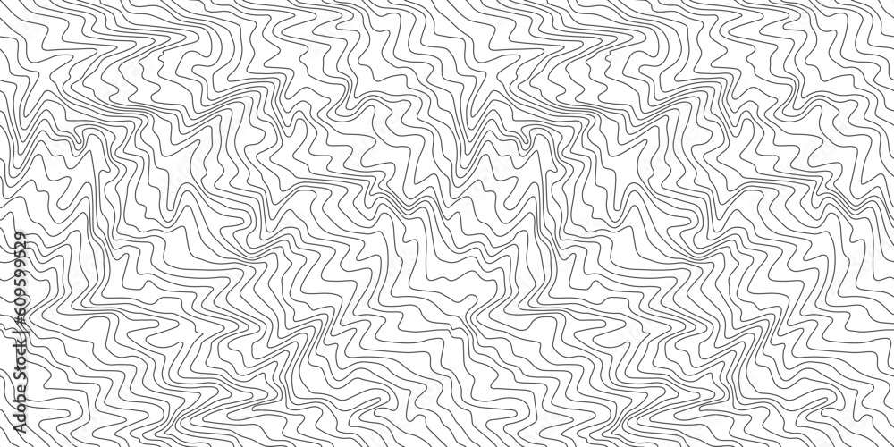 Poster Abstract Weather Map Background. Vector Topographic Seamless Pattern. Linear Contour Map Texture