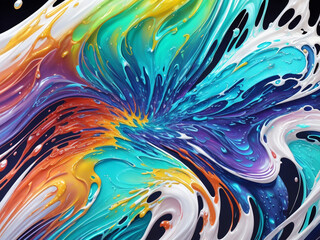 Fototapeta na wymiar Fluid Waves draving background. AI generated illustration