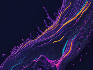 Fluid Waves draving background. AI generated illustration