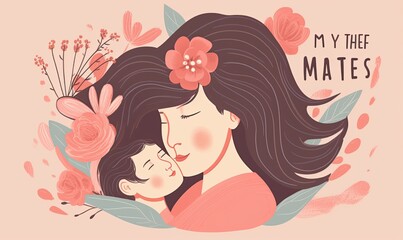 An emotional illustration of a mother's embrace on Mother's Day Creating using generative AI tools